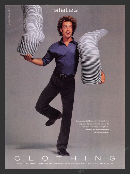 1999 Slates Clothing Alex Bueno de Moraes Plates Print Advertisement Ad