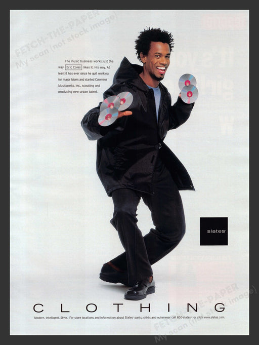 2000 Slates Clothing Eric Coles Colemine Musicworks Print Advertisement Ad.
