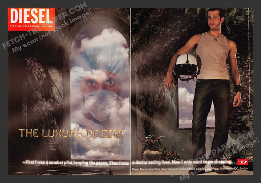 1999 Diesel Clothing Combat Pilot Doctor  Print Advertisement (2 Pages).