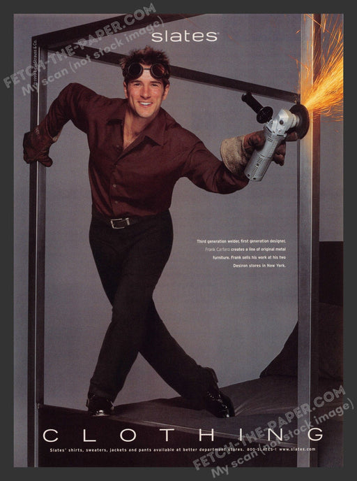 1999 Slates Clothing Featuring Frank Carfaro Print Advertisement Ad.