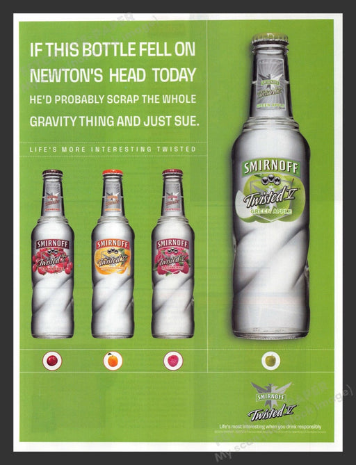 2004 Smirnoff Twisted Green Print Advertisement Ad
