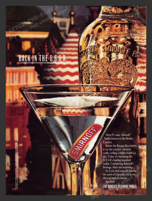 1990 Smirnoff Vodka "Back in the U.S.S.R." Print Advertisement Ad