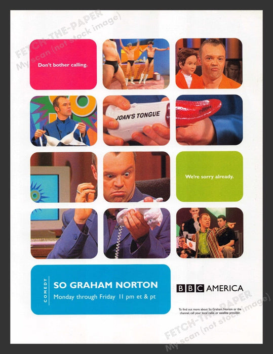2002 So Graham Norton BBC America Print Advertisement Ad