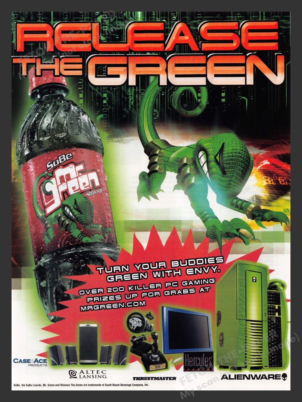 SoBe Mr. Green Alienware Bundle 2002 Gaming Ad - Collectible — Fetch ...