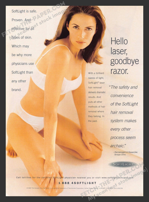 1998 Print Advertisement SoftLight Laser Hair Removal Beauty Product Ad.