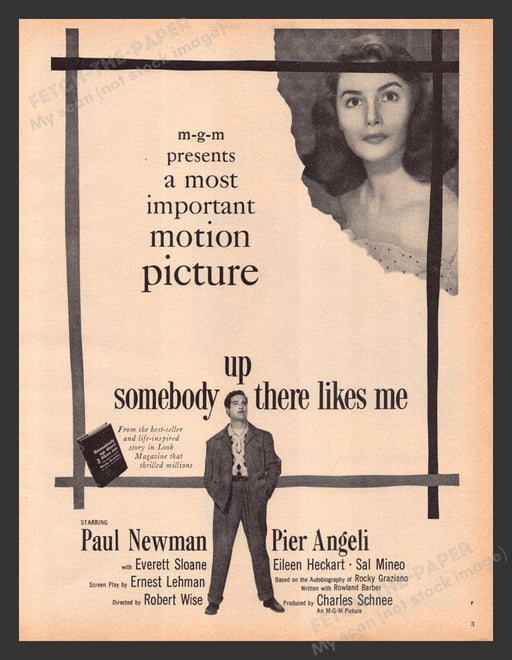 1956 Somebody Up there Likes Me Movie Release Print Advertisement Ad