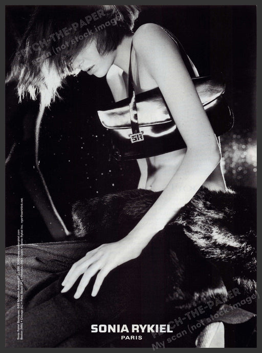 Sonia Rykiel Paris Handbags 1990s Print Advertisement Ad 1999 Fur Night Fetch the Paper!