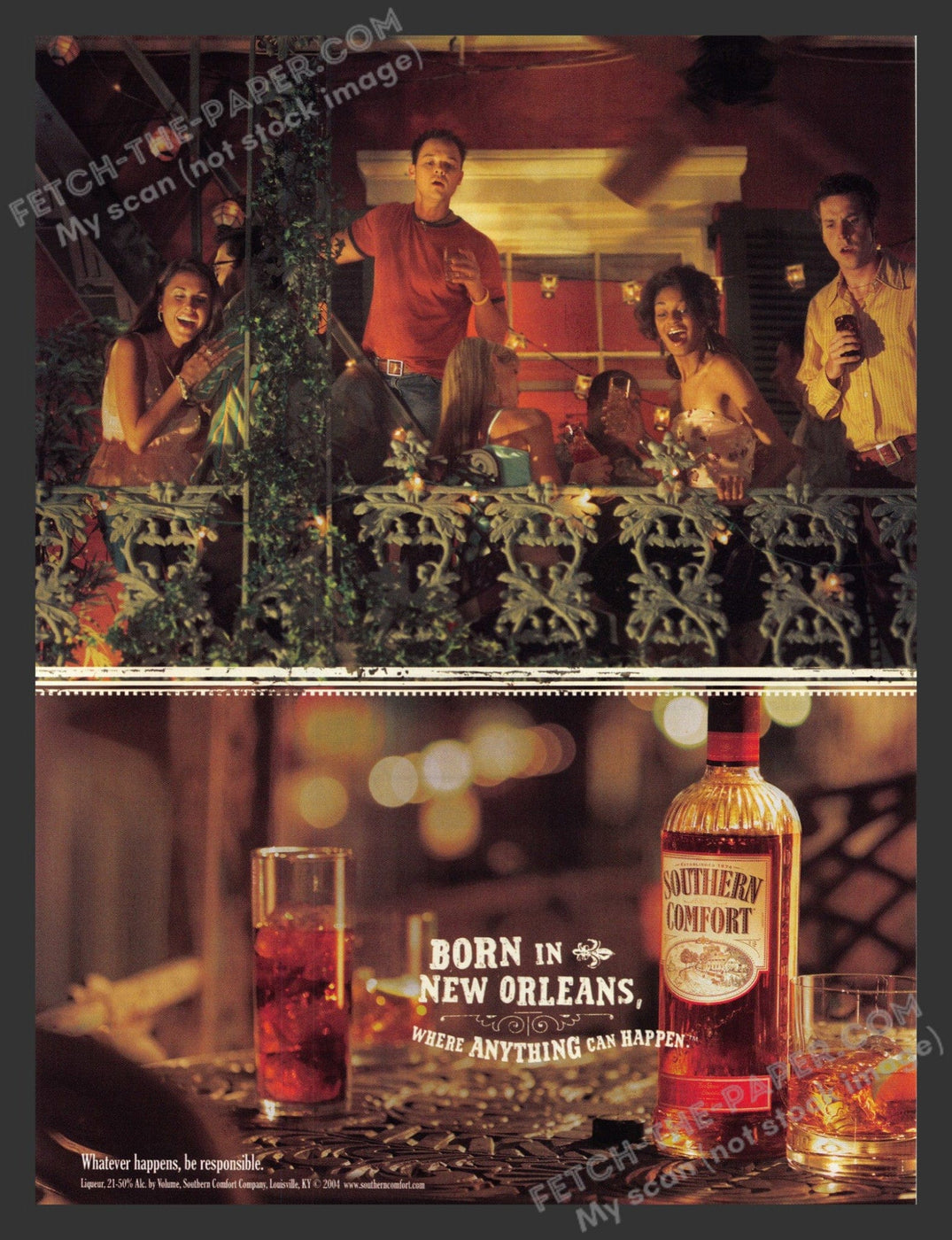 Southern Comfort 2000s Print Ad - Born in New Orleans — Fetch-the-Paper