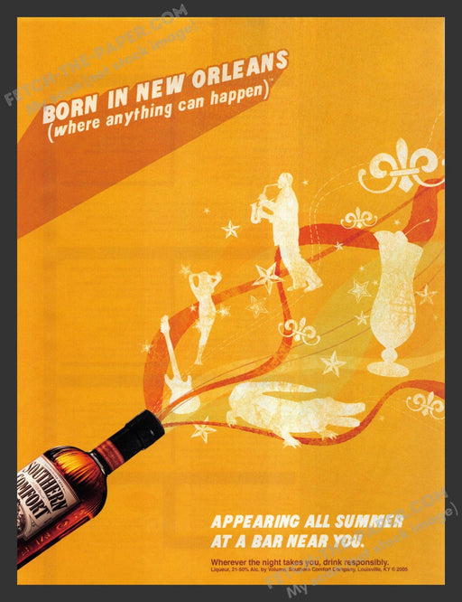 2005 Print Advertisement Southern Comfort New Orleans Yellow Alcohol Ad.