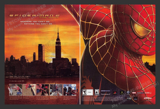 2004 Spider-Man 2 Video Game Print Advertisement (2 Pages)