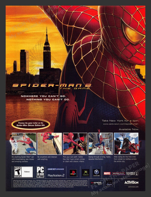 2004 Spider-Man 2 Video Game Print Advertisement