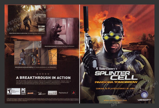 2004 Splinter Cell: Pandora Tomorrow Video Game Print Advertisement (2 Pages)