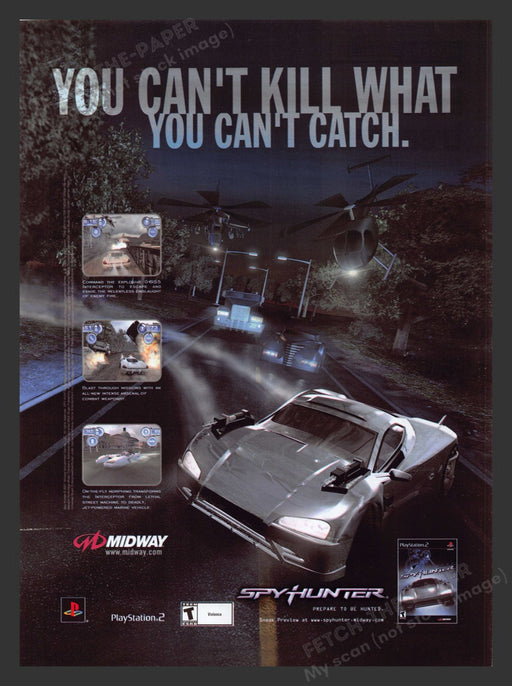 2001 Spy Hunter Video Game Print Advertisement.