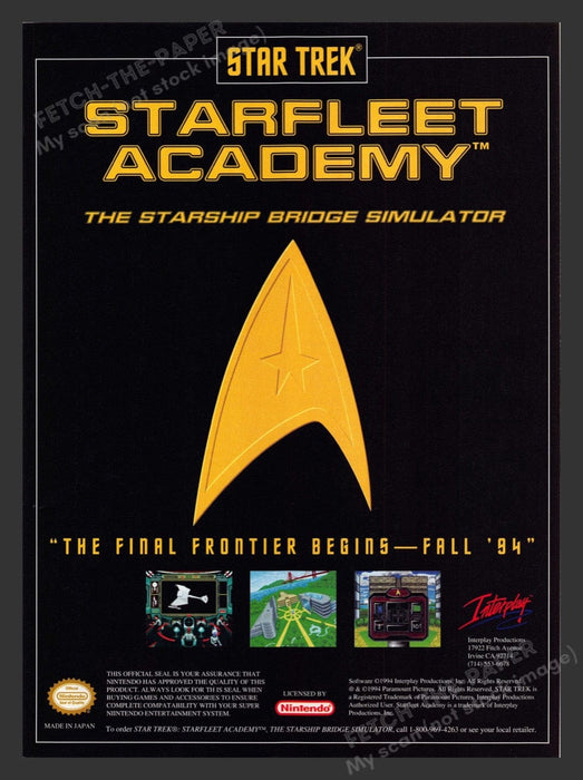 1994 Star Trek Starfleet Academy Video Game Print Advertisement