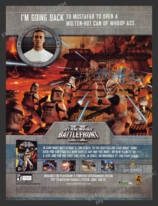 2005 Print Advertisement Star Wars Battlefront II Video Game Ad.
