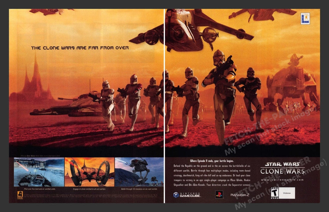 2002 Star Wars: The Clone Wars Video Game Print Advertisement (2 Pages)