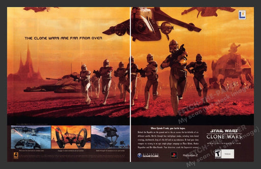 2002 Star Wars: The Clone Wars Video Game Print Advertisement (2 Pages)