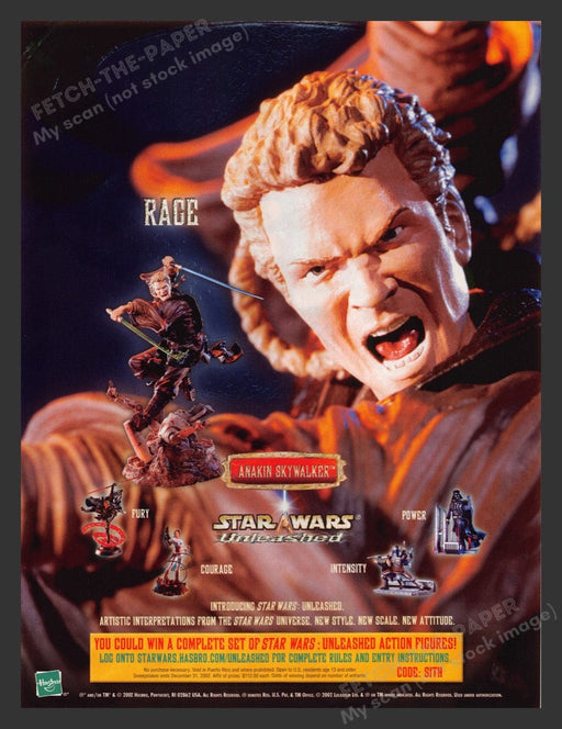 2002 Star Wars Unleashed Action Figure Anakin Skywalker Print Advertisement