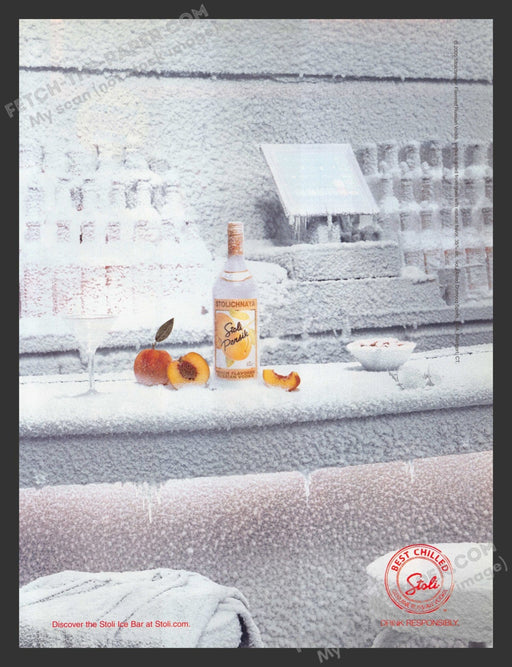 2005 Print Advertisement Stolichnaya Stoli Persik Frozen Peach Bar Alcohol Ad.