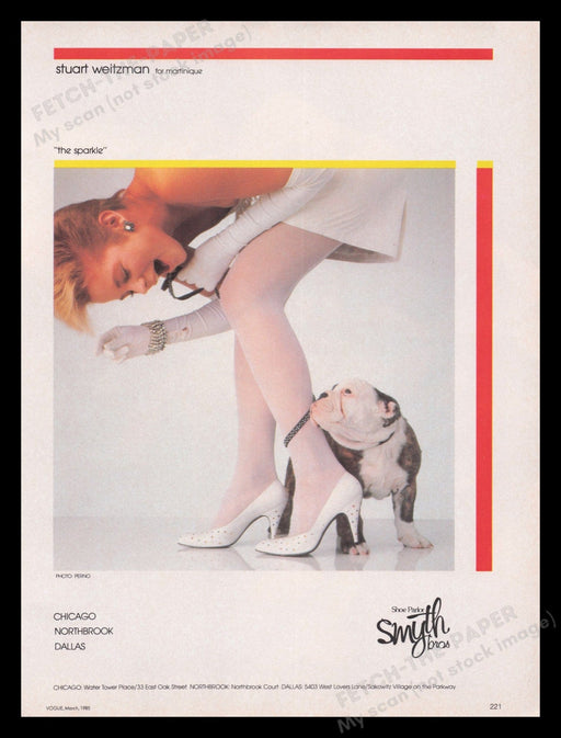 Stuart Weitzman 1980s Print Advertisement Ad 1985 Fetch the Paper!