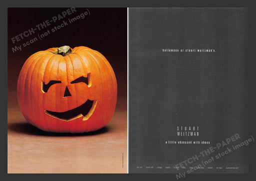 Stuart Weitzman Shoes Jack-O-Lantern 2000s Print Advertisement (2 pages) 2001 Fetch the Paper!
