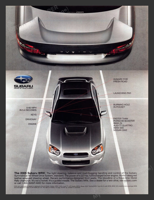 2004 Subaru WRX Gray Print Advertisement Ad