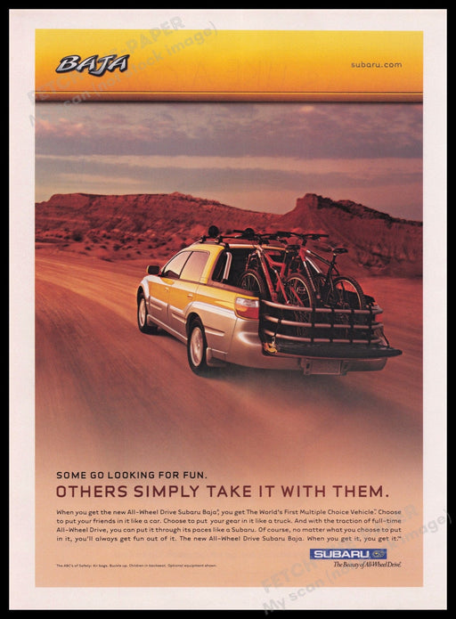 Subaru Baja 2000s Print Advertisement Ad 2003 Fetch the Paper!