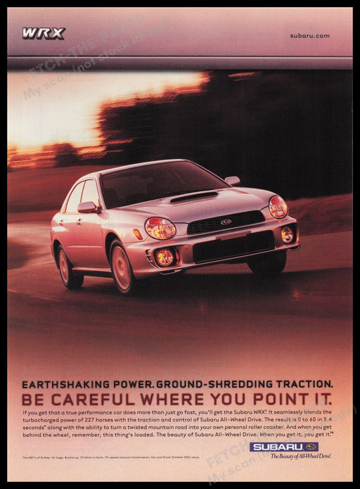 Subaru WRX 2000s Print Advertisement Ad 2003 Fetch the Paper!