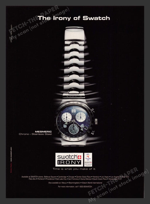 2000 Swatch Watch The Irony "Mesmeric" Print Advertisement Ad