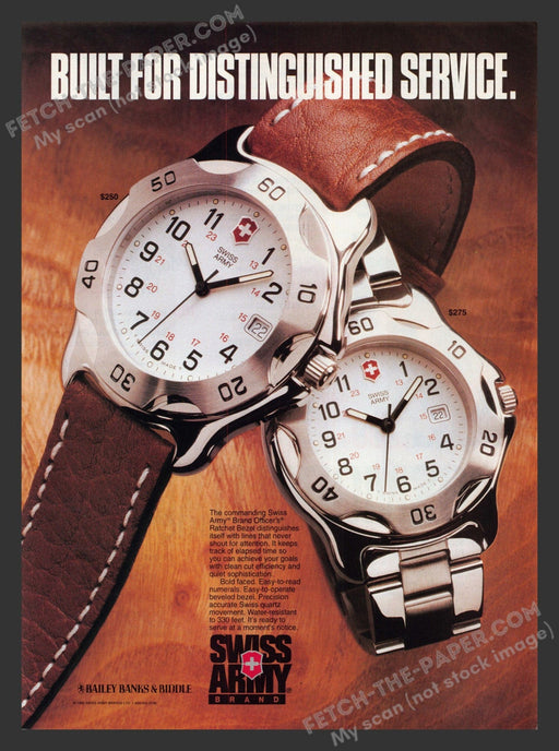 1996 Print Advertisement Swiss Army Brand Watches Ad.