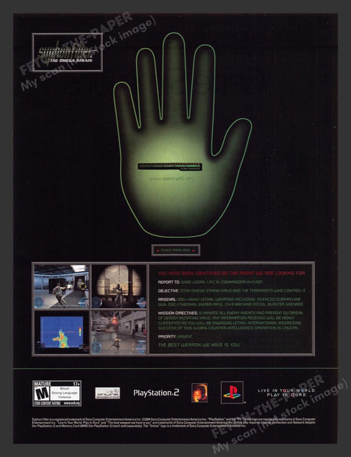2004 Syphon Filter: The Omega Strain Video Game Print Advertisement