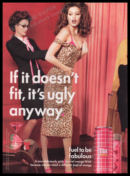 Tab Energy Drink 2000s Print Advertisement Ad 2006 Fuel to be Fabulous Fetch the Paper!