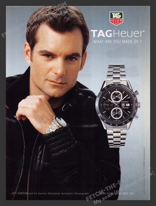 2005 Print Advertisement Tag Heuer Watches Jeff Gordon Nascar Athlete Ad.