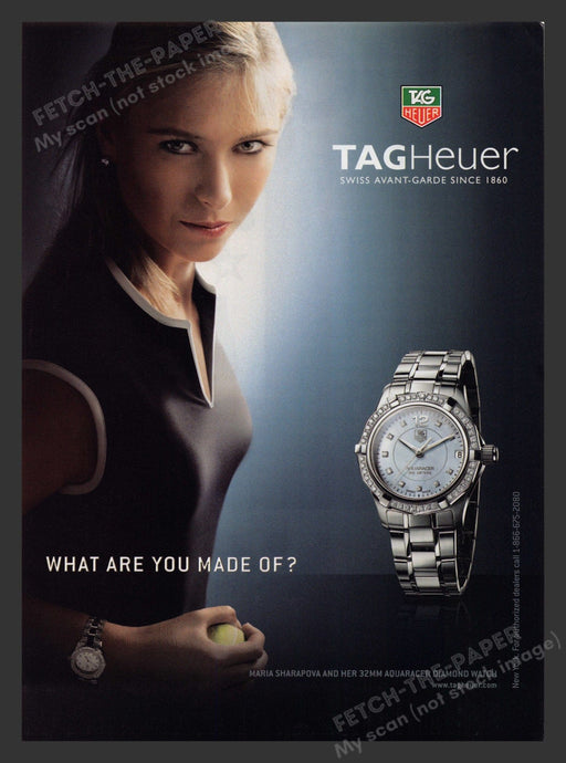 Tag Heuer Watch Maria Sharipova 2000s Print Advertisement 2008 Fetch the Paper!