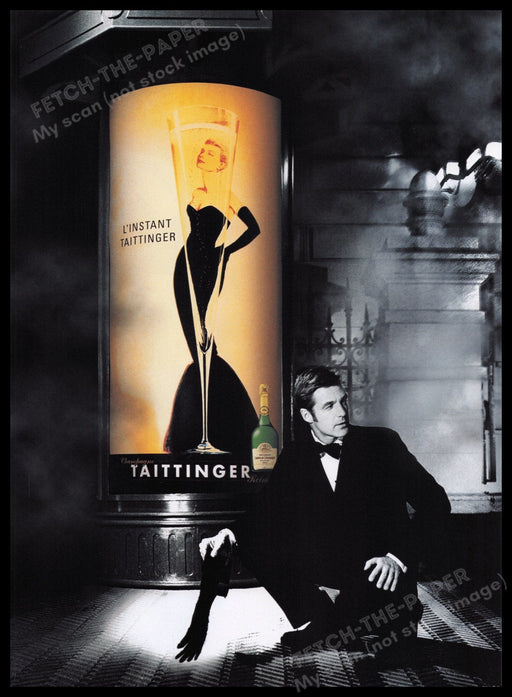 Taittinger Champagne 2000s Print Advertisement Ad 2000 Sexy Fetch the Paper!