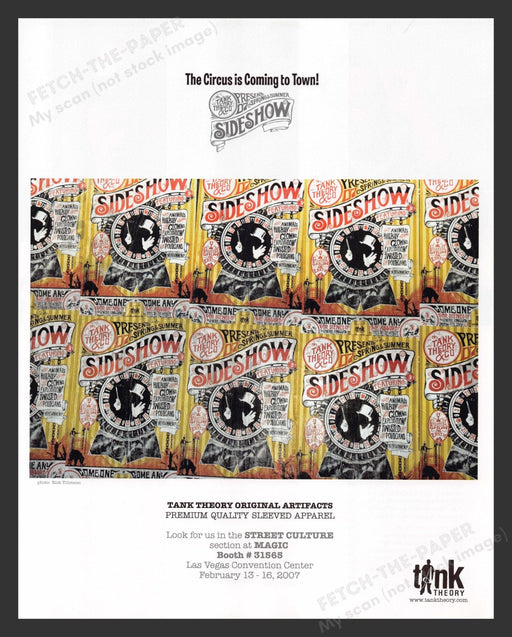 2007 Tank Theory Sideshow Clothing Circus Print Advertisement Ad.