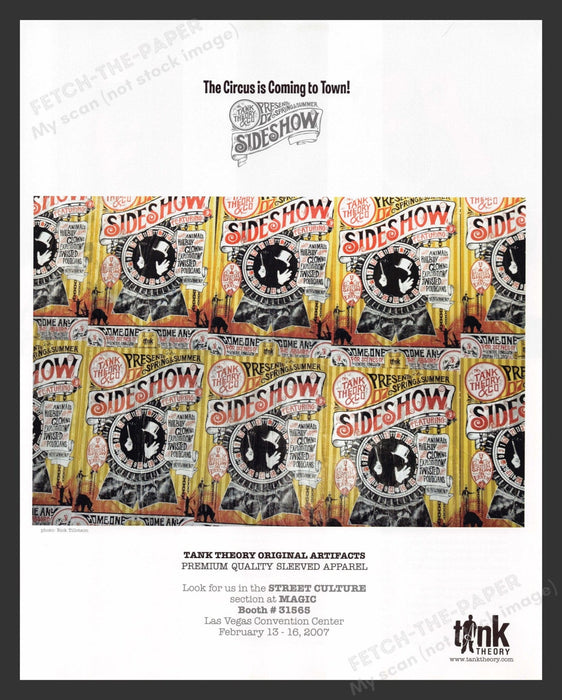 2007 Tank Theory Sideshow Clothing Circus Print Advertisement Ad.