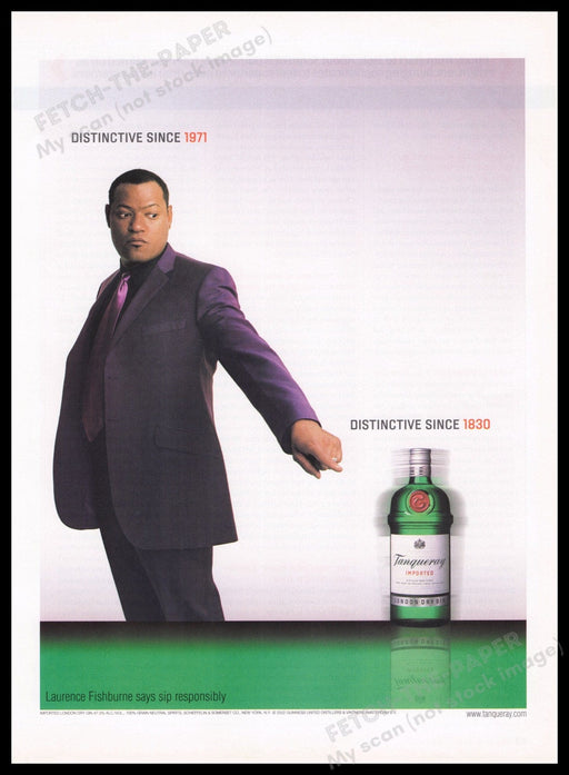 Tanqueray Laurence Fishburne 2000s Print Advertisement Ad 2003 Fetch the Paper!