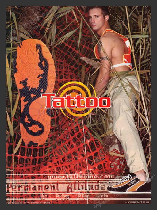 2000 Tattoo Shoes Construction Worker Print Advertisement Ad