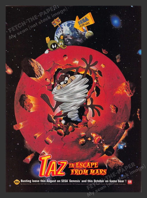 1994 Taz in Escape from Mars Video Game Print Advertisement