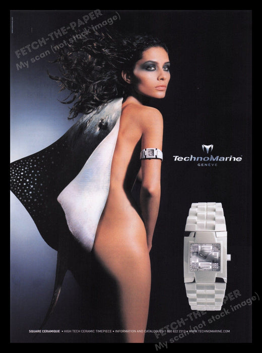 TechnoMarine Watch 2000s Print Advertisement Ad 2007 Naked Stingray Model Fetch the Paper!