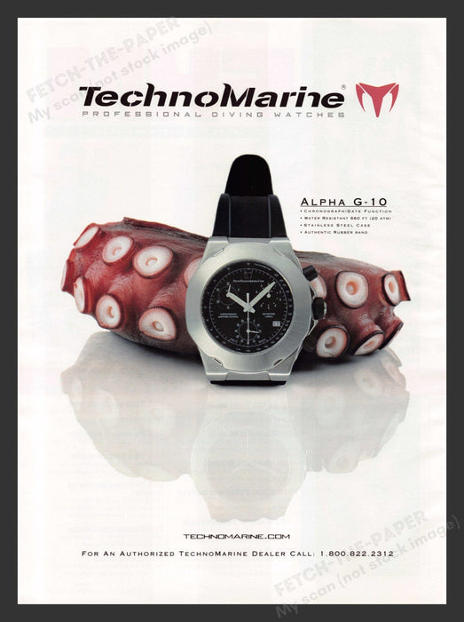 2000 TechnoMarine Watches Alpha G-10 Diving Print Advertisement Ad.