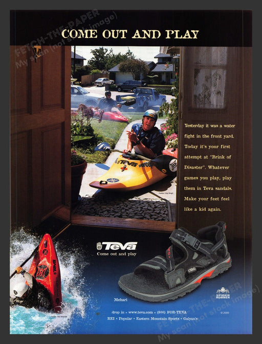 2000 Teva Shoes Mehari Kyaking Print Advertisement Ad.
