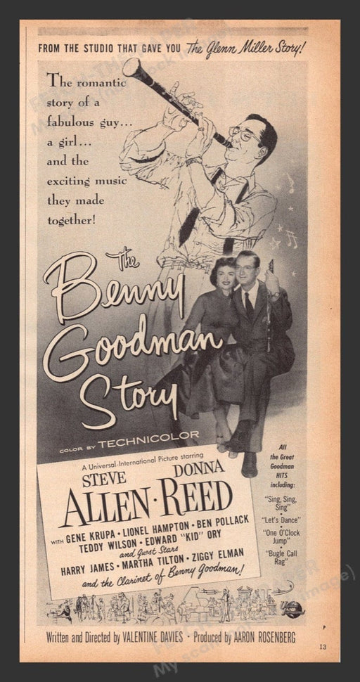1956 The Benny Goodman Story Movie Release Print Advertisement Ad