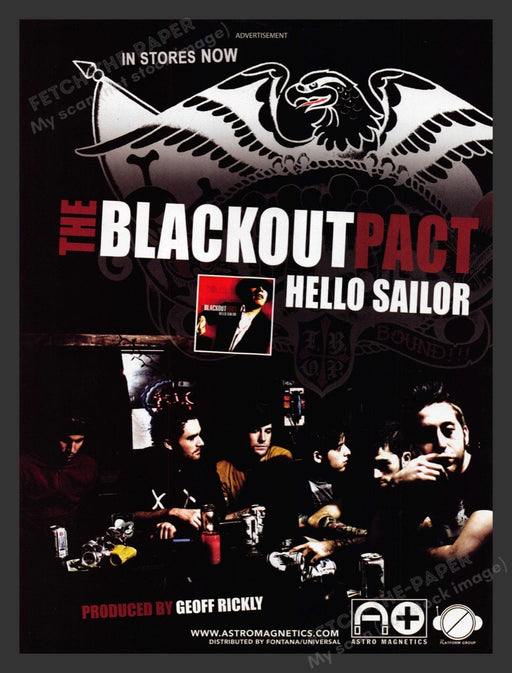 2005 The Blackout Pact "Hello Sailor" CD Release Print Advertisement Ad