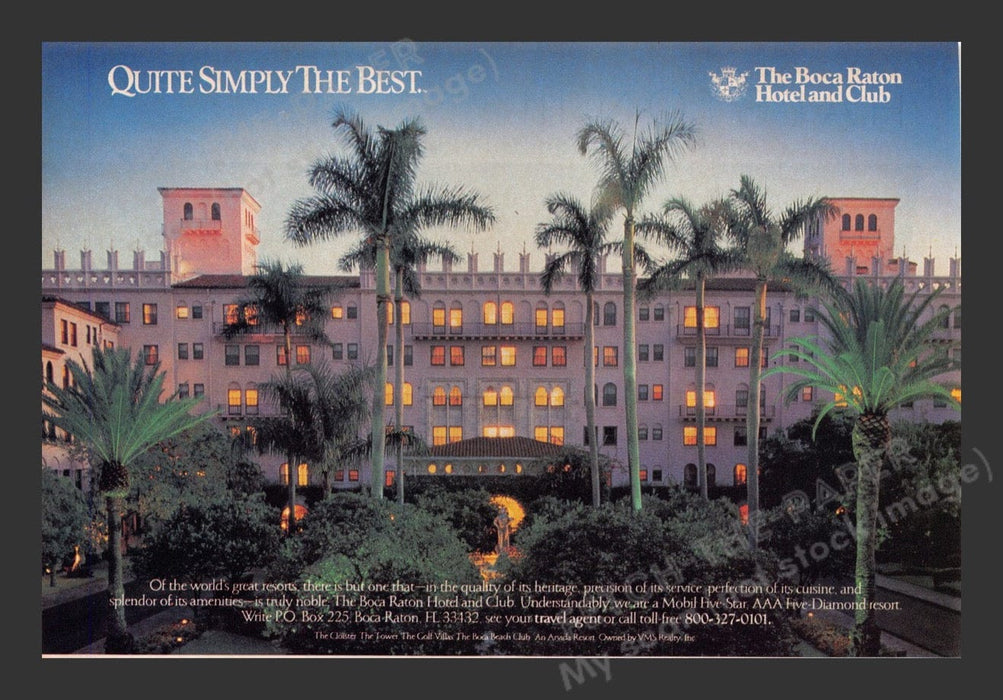 1984 The Boca Raton Hotel and Club Florida Print Advertisement Ad