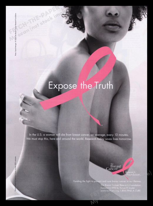 The Breast Cancer Research Foundation 2000s Print Advertisement Ad 2007 Fetch the Paper!