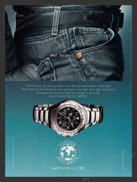 2000 The Citizen Eco-Drive Skyhawk Watch Print Advertisement Ad