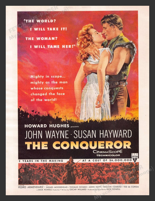1956 The Conqueror Movie Release Color Print Advertisement Ad
