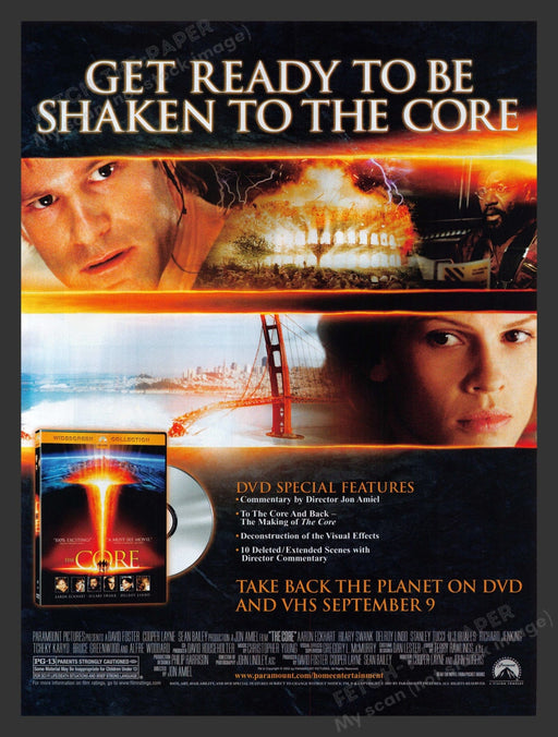 2003 The Core Movie Release Actors & Actresses Print Advertisement Ad.